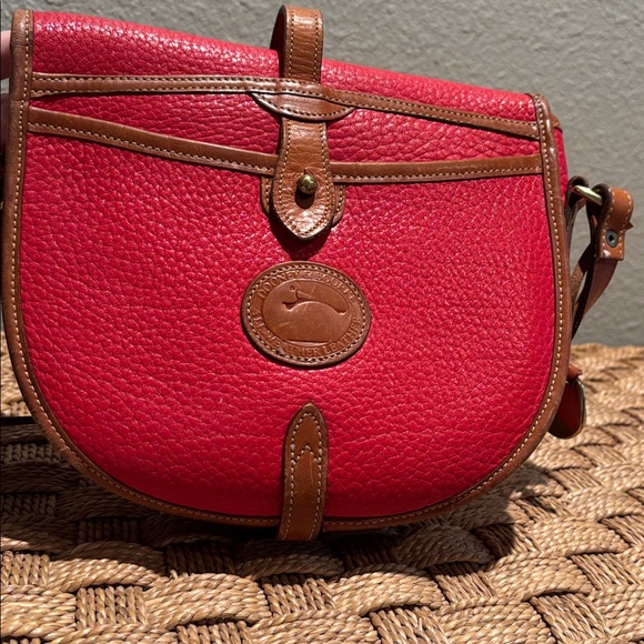 Dooney & Bourke vintage red leather cross body purse equestrian flap - Picture 4 of 8